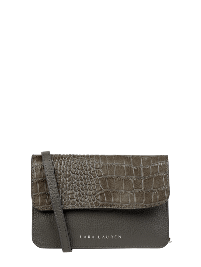 Lara Lauren Crossbody Bag und Portemonnaie aus Leder Modell 'City Two in One' Anthrazit 1