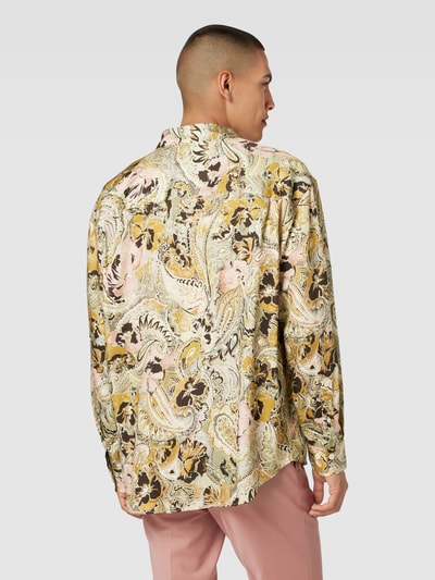 Gant Oversized Fit Freizeithemd aus Lyocell mit Allover-Muster Hellgelb 5