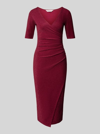 Apricot Midikleid mit V-Ausschnitt Bordeaux 2