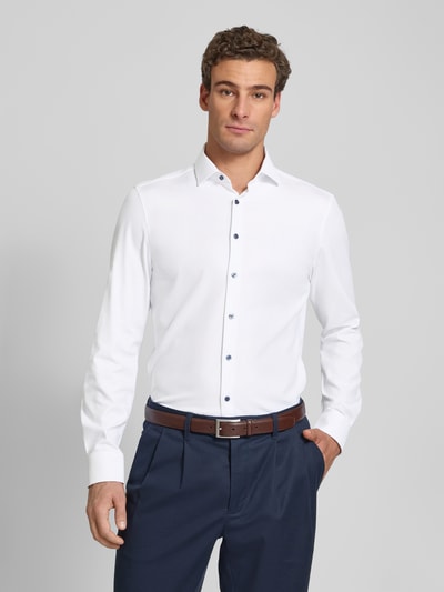 OLYMP Level Five Koszula biznesowa o kroju slim fit z mieszanki bawełny Biały 4