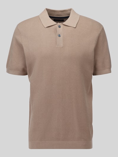 Christian Berg Men Slim Fit Poloshirt mit Strukturmuster Sand 2