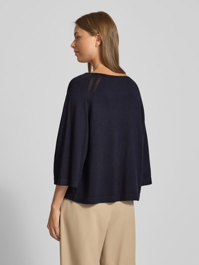 comma Gebreide pullover met ronde hals Donkerblauw - 5