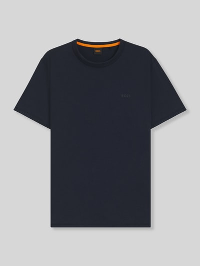 BOSS Orange damski t-shirt o kroju regular fit z czystej bawełny model 'TEGOOD' Granatowy 2