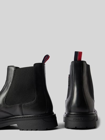 Tommy Jeans Chelsea boots van leer met treklus Zwart - 2