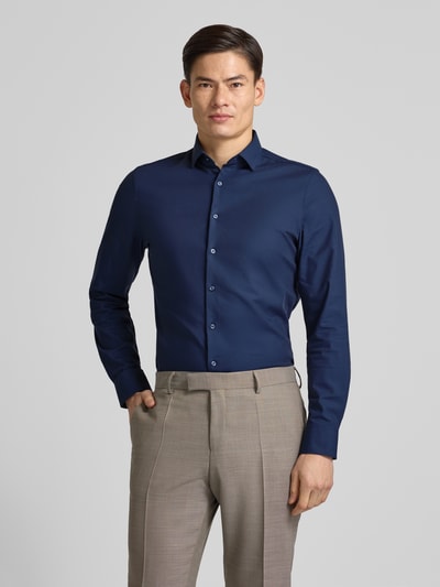 OLYMP Level 5 Slim Fit Businesshemd aus Baumwoll-Mix Marine 4