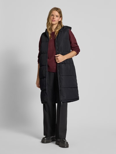 Only Regular fit bodywarmer met capuchon, model 'ALINA' Zwart - 1