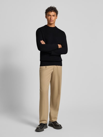 SELECTED HOMME Regular fit gebreide pullover van puur katoen, model 'DANE' Zwart - 1