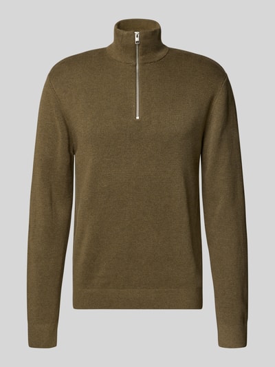 Jack & Jones Premium Schipperstrui met labeldetail, model 'MILANO' Middenbruin - 2