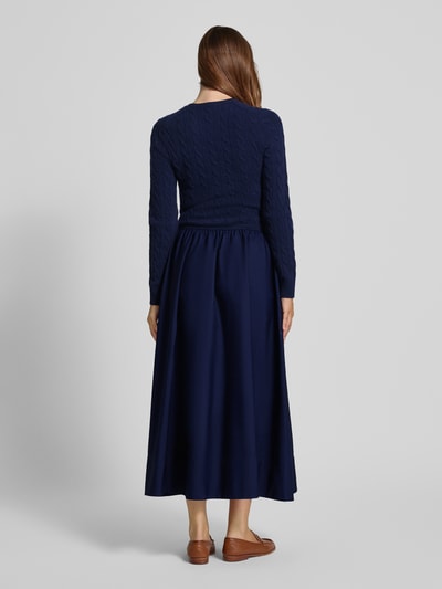 Polo Ralph Lauren Getailleerde midi-jurk van lanawolmix met kasjmier Marineblauw - 5