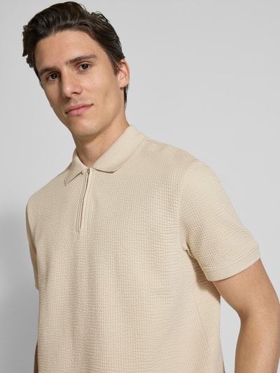 MCNEAL Poloshirt mit kurzem Reißverschluss Beige 3