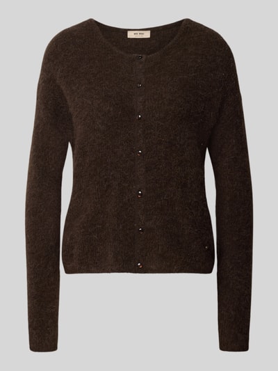 MOS MOSH Strickjacke aus Alpaka mit Knopfdetail Dunkelbraun 2