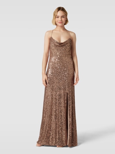 VM by Vera Mont Abendkleid mit Paillettenbesatz Taupe 4