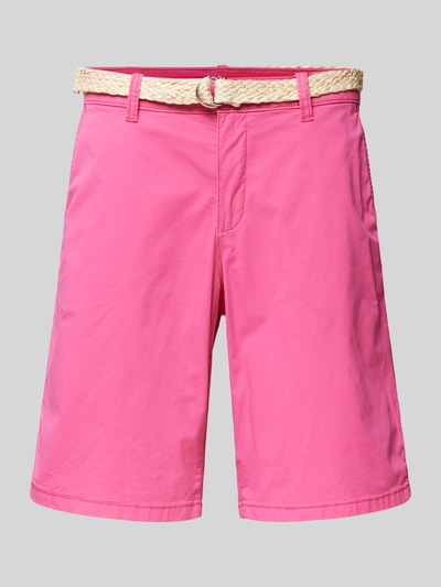 Esprit Regular Fit Bermudas mit Gürtel in Flecht-Optik Pink 2