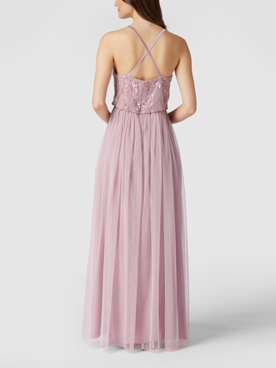 Jake*s Cocktail Abendkleid mit Zierbesatz Mauve Melange 5