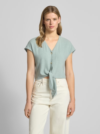 ONLY Regular Fit Blusentop aus Viskose-Leinen-Mix Modell 'SIESTA' Schilf 4