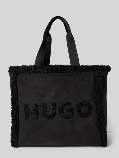 HUGO Tote Bag mit Teddyfell-Besatz Modell 'Becky' Black 2