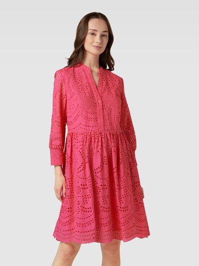 Jake*s Collection Knielanges Kleid mit Lochmuster Fuchsia 4