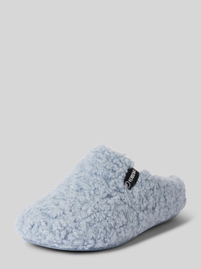 Verbenas Slippers met imitatiebont, model 'YORK CURLY' Lichtblauw - 1