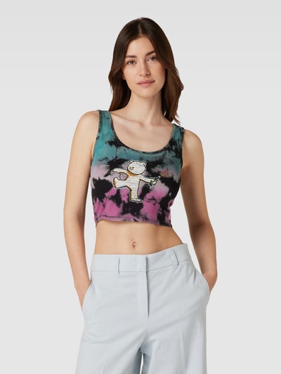 Guess Crop Top mit Motiv-Print Modell 'MOLOTOV BEAR' Anthrazit 4