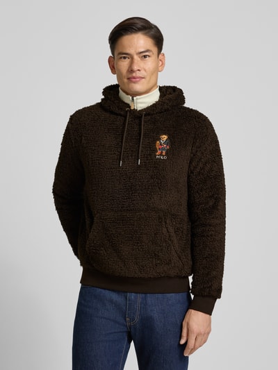 Polo Ralph Lauren Hoodie aus Kunstfell Dunkelbraun 4