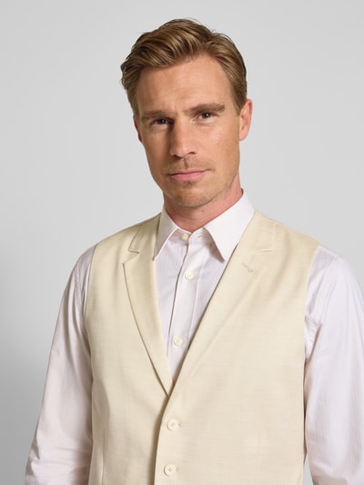 MCNEAL Slim Fit Weste mit Lyocell- und Leinen-Anteil Beige 3