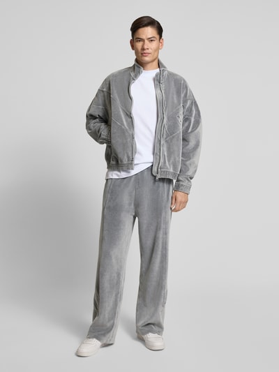 HUGO Oversized Sweatjacke aus Baumwoll-Mix Modell 'DELSO' Mittelgrau 1