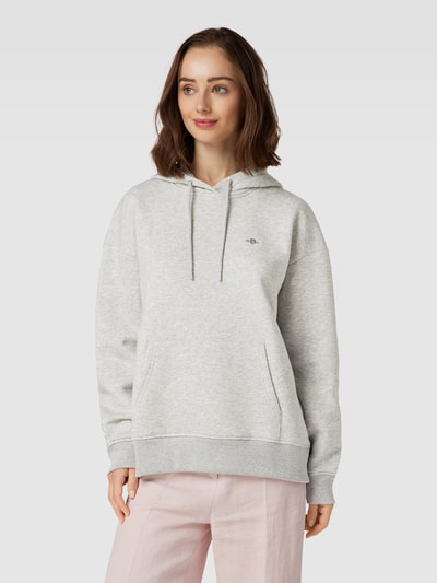 Gant Hoodie met capuchon, model 'SHIELD' Lichtgrijs gemêleerd - 4