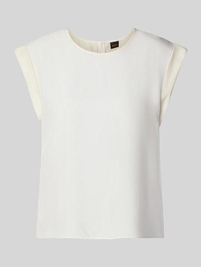BOSS Orange Regular Fit Blusentop aus Cupro-Viskose-Mix Modell 'IRNETTE' Weiss 2