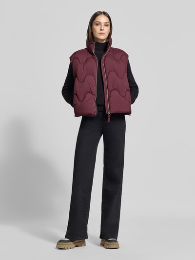Jake*s Casual regular fit bodywarmer met opstaande kraag Prune - 1