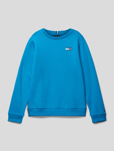 Tommy Hilfiger Teens Sweatshirt met labelprint Aquablauw - 1