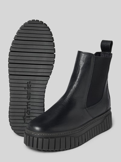 Tamaris Chelsea boots van echt leer  Zwart - 4