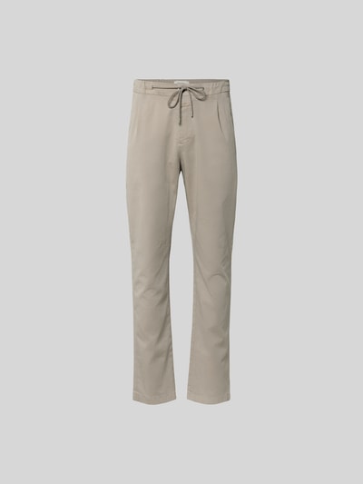Produktfoto, Slim Fit Stoffhose mit Tunnelzug von Closed, beige, Baumwoll-Mix, Eingriffstaschen, Gesäßtaschen, Knopf-Reißverschluss, Herren