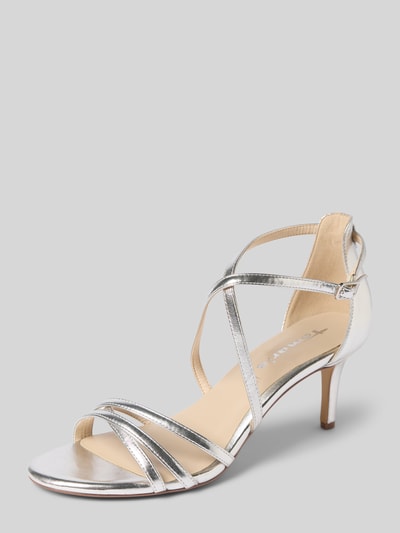Tamaris Sandalette mit Pfennigabsatz Silber 1