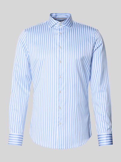 Jake*s Slim Fit Business Hemd aus Baumwolle mit Haifischkragen Bleu 2