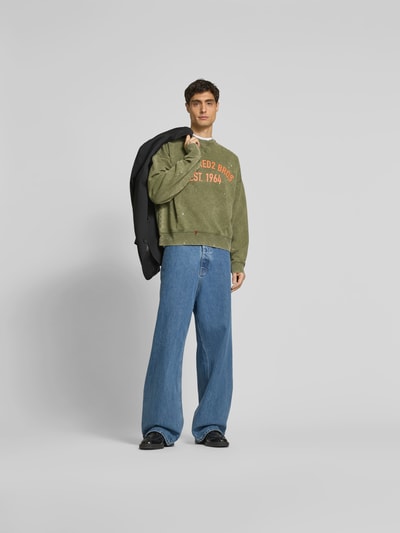 Dsquared2 Oversized Sweatshirt mit Label-Print Oliv 1