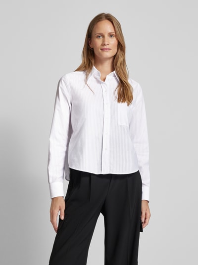 BOSS Overhemdblouse met borstzak, model 'Brielle' Wit - 4