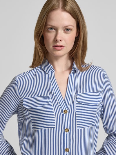 Vero Moda Regular fit overhemdblouse van pure viscose, model 'BUMPY' Koningsblauw - 3