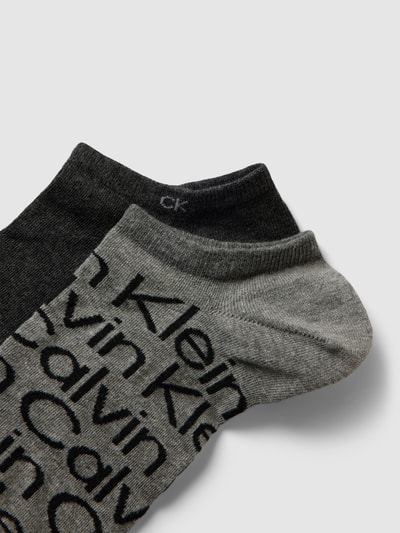 CK Calvin Klein Sneakersocken mit Label-Detail im 2er-Pack Mittelgrau 2