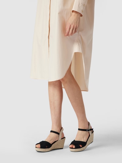 Tom Tailor Wedges mit Label-Stitching Schwarz 1