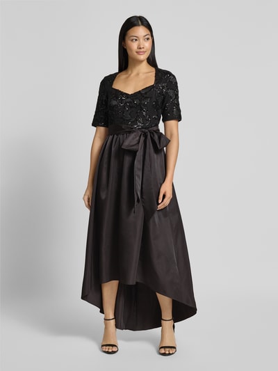 Adrianna Papell Abendkleid mit Pailletten und Bindegürtel Black 1