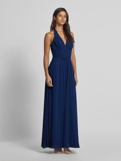Mascara Abendkleid mit gelegten Falten Marine 1