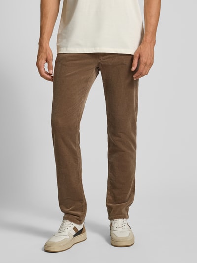 Christian Berg Men Spodnie sztruksowe o kroju Regular Fit z 5 kieszeniami Szarobrązowy 4