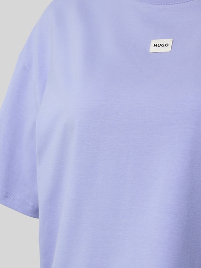 HUGO Comfort fit pyjamabovendeel van een mix van katoen en modal, model 'SIGNATURE-TSHIRT' Lila - 2