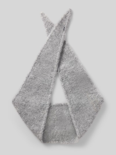 OPUS Schal mit metallischem Logo-Detail aus Wollmix Mittelgrau 1