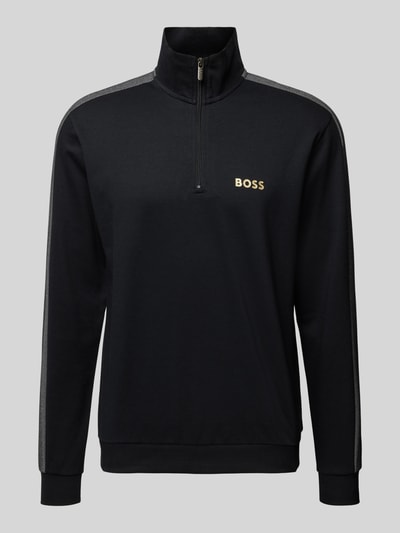 BOSS Sweatshirt met labelprint Zwart - 2