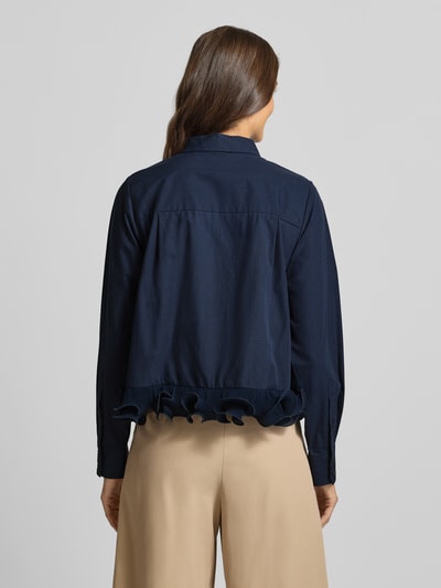 YAS Regular fit blouse met ruches, model 'TRAVIS' Marineblauw - 5