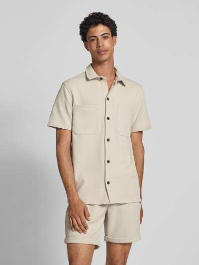 Only & Sons Regular fit overhemdjack met licht structuurmotief, model 'NEWKODYL' Offwhite - 4