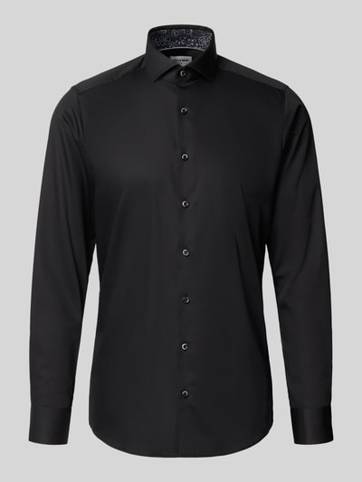 OLYMP Level Five Body fit zakelijk overhemd met knoopsluiting Zwart - 2