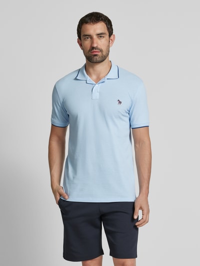 PAUL SMITH Regular Fit Poloshirt mit Motiv-Badge Hellblau 4
