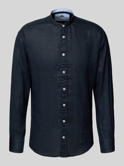 Fynch-Hatton Koszula lniana o kroju regular fit ze stójką Granatowy 2